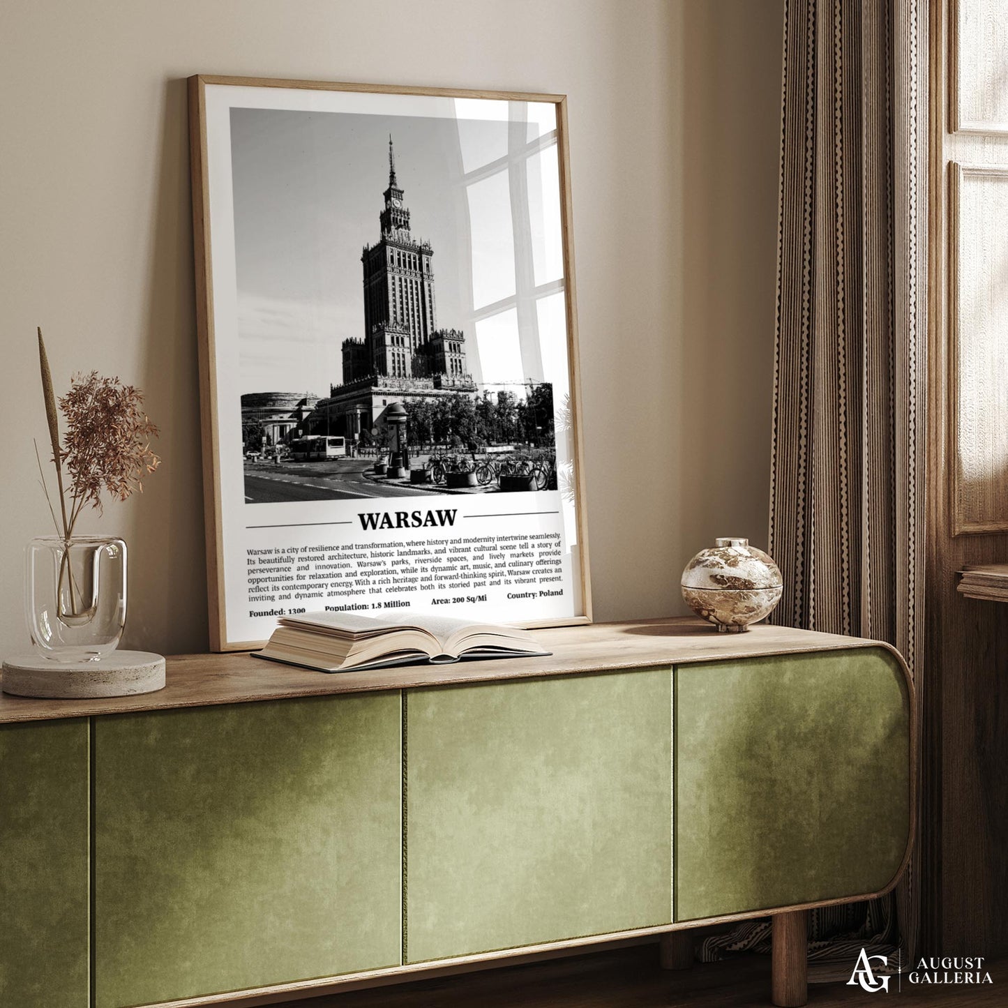 Warsaw Black & White City Print