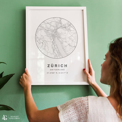 Zurich Minimalist Map