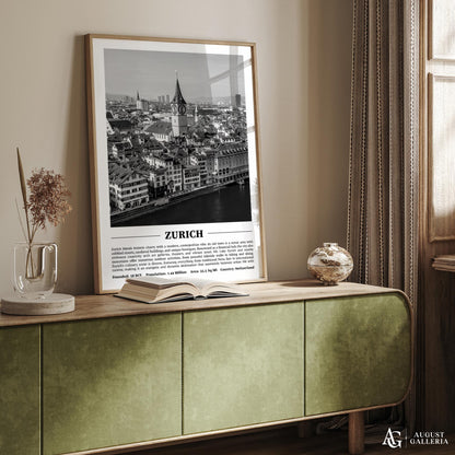 Zurich Black & White City Print