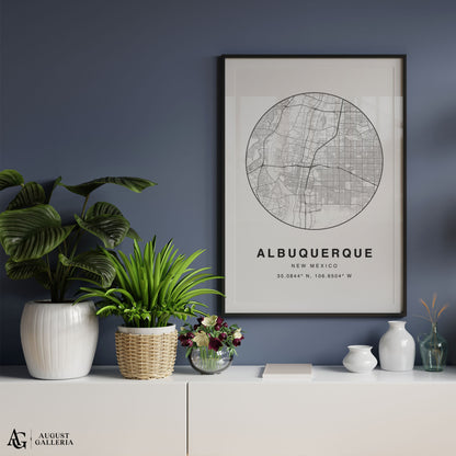 Albuquerque Minimalist Map