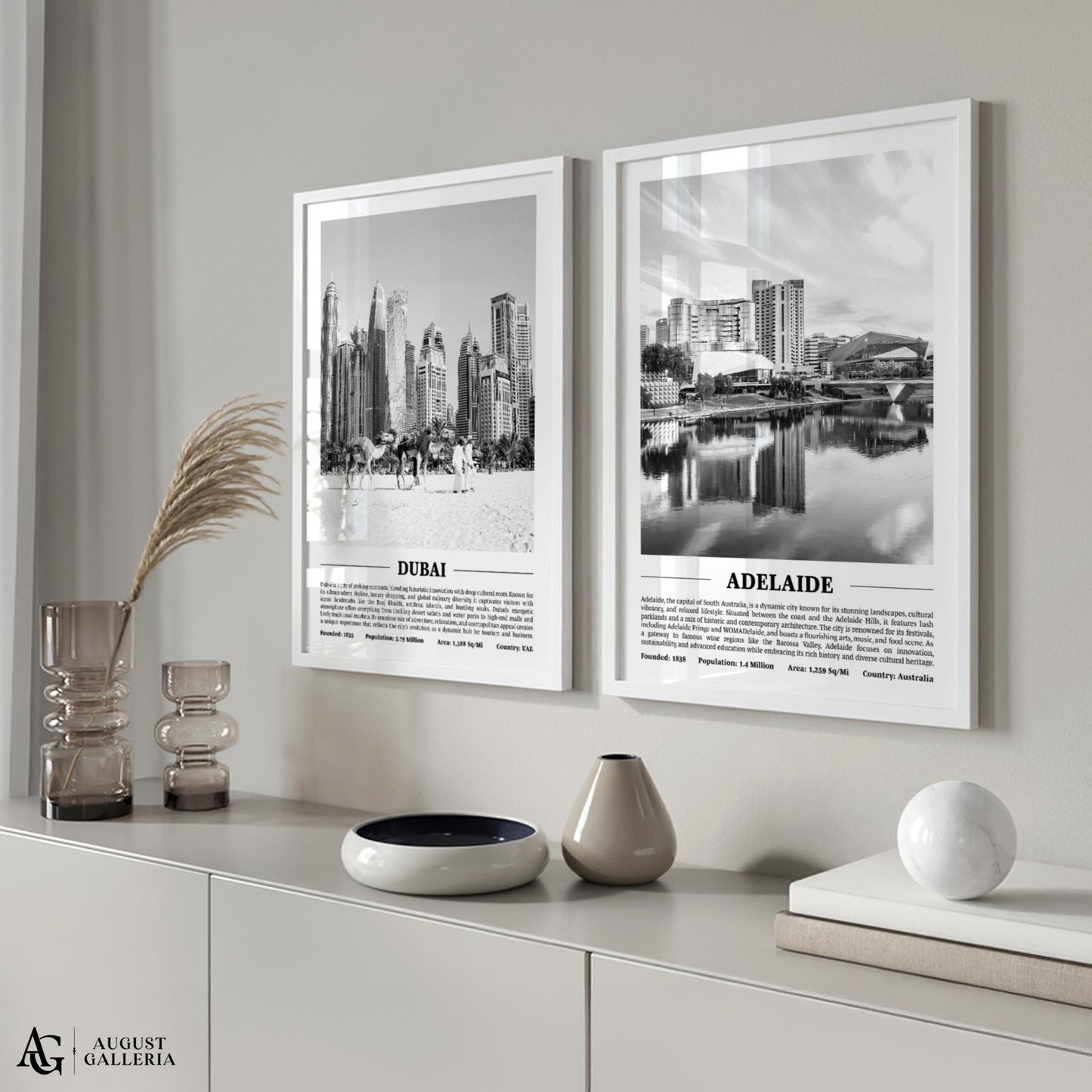 Adelaide Black & White City Print