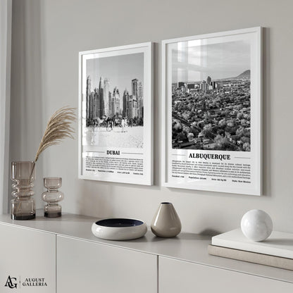 Albuquerque Black & White City Print