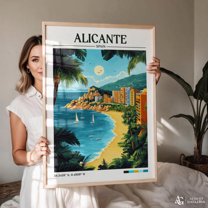 Alicante Spain Retro Travel Print