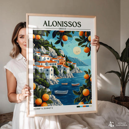 Alonissos Greece Retro Travel Print