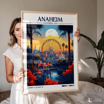 Anaheim California Retro Travel Print