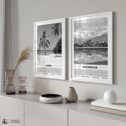 Anchorage Black & White City Print