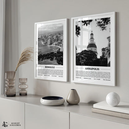 Annapolis Black & White City Print