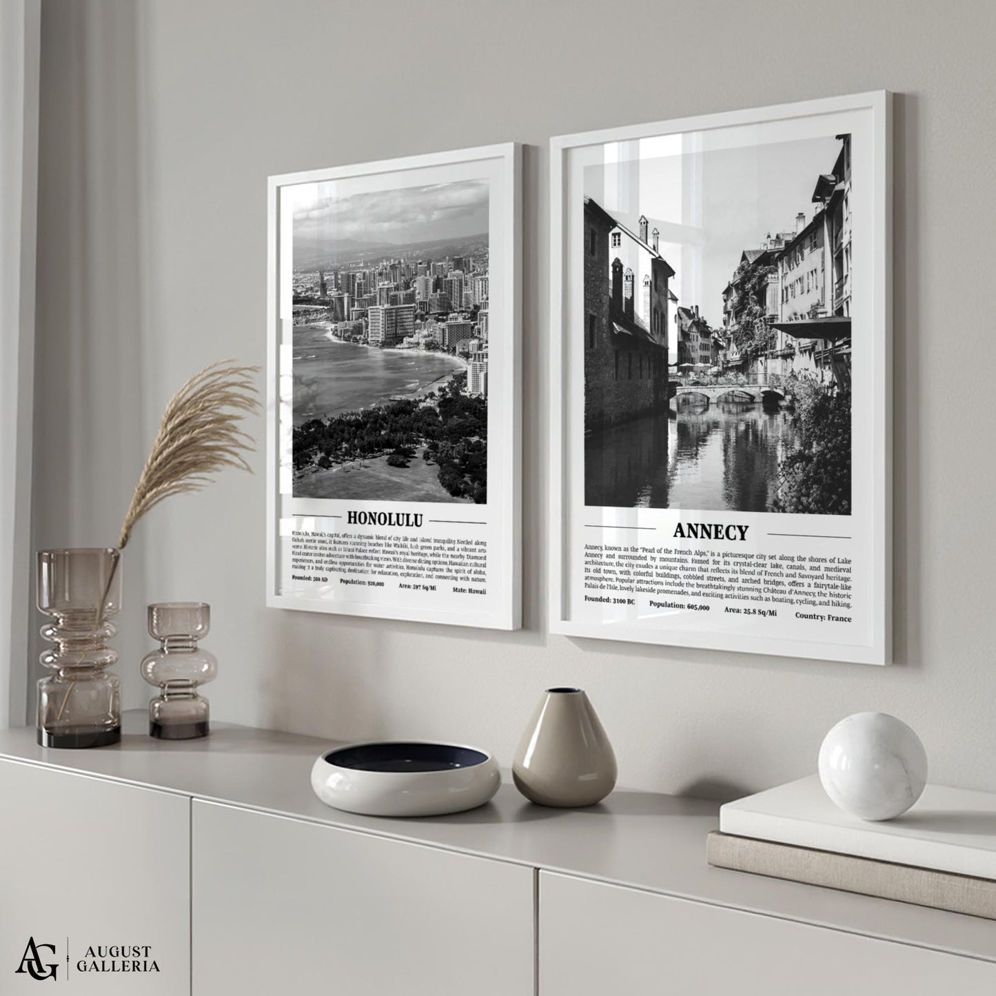 Annecy Black & White City Print