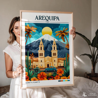 Arequipa Peru Retro Travel Print