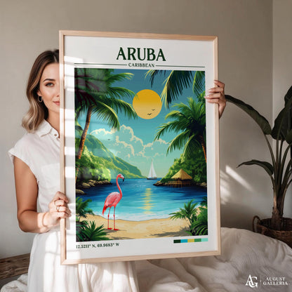 Aruba Caribbean Retro Travel Print