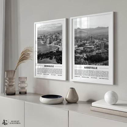 Asheville Black & White City Print