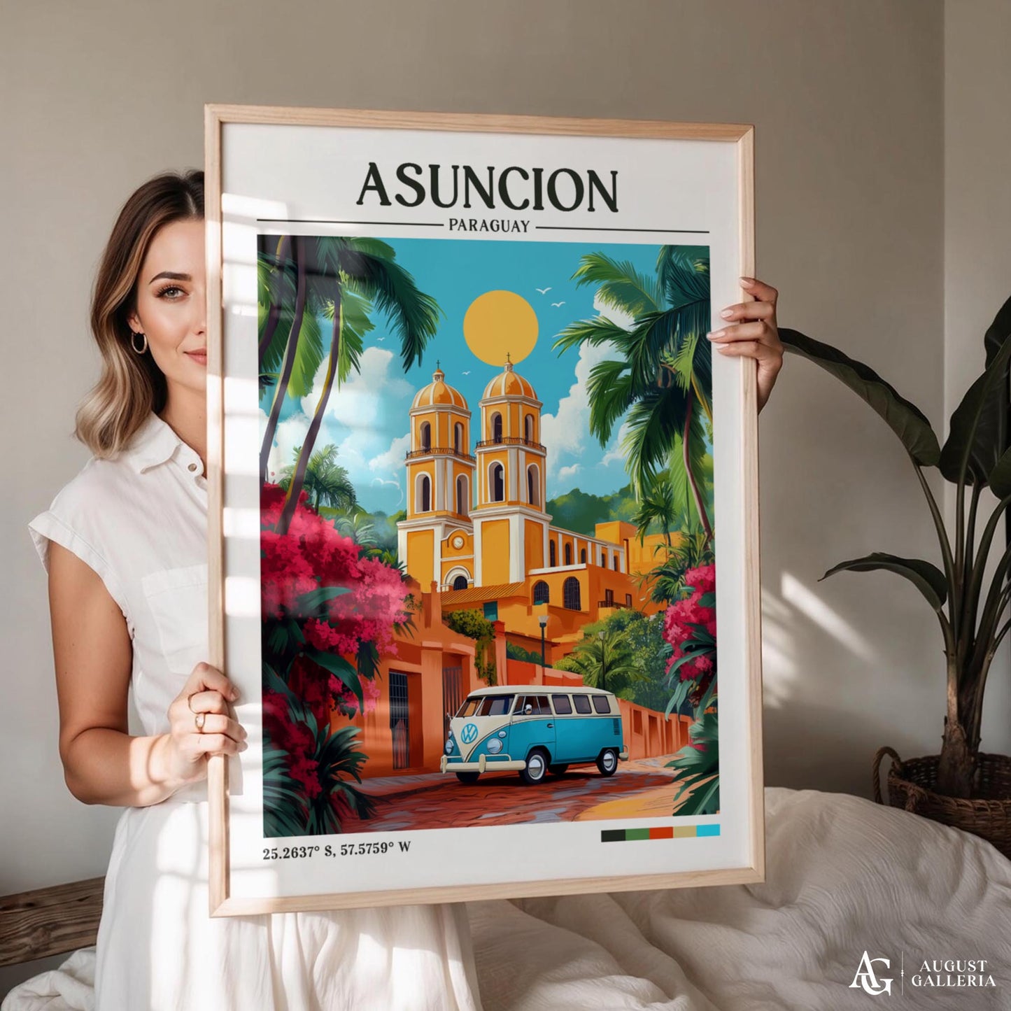 Asunción Paraguay Retro Travel Print