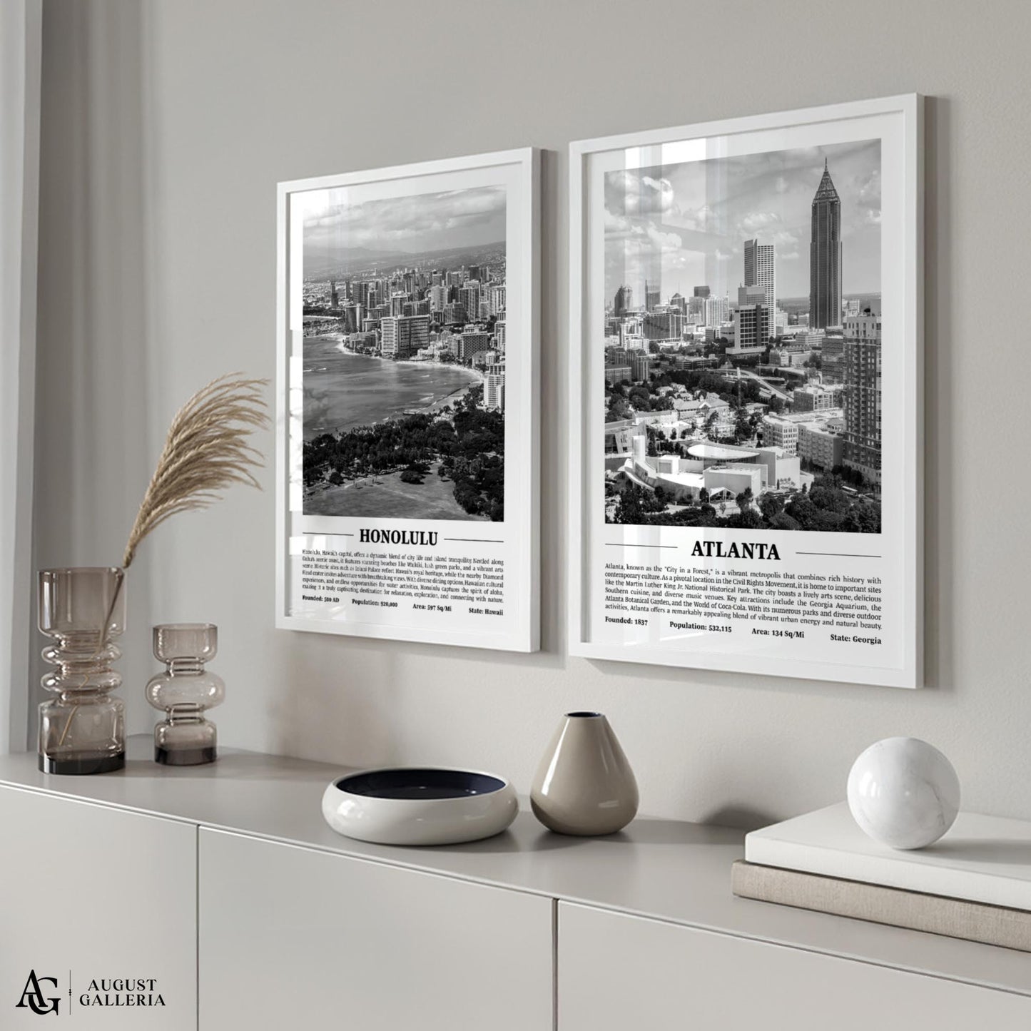 Atlanta Black & White City Print