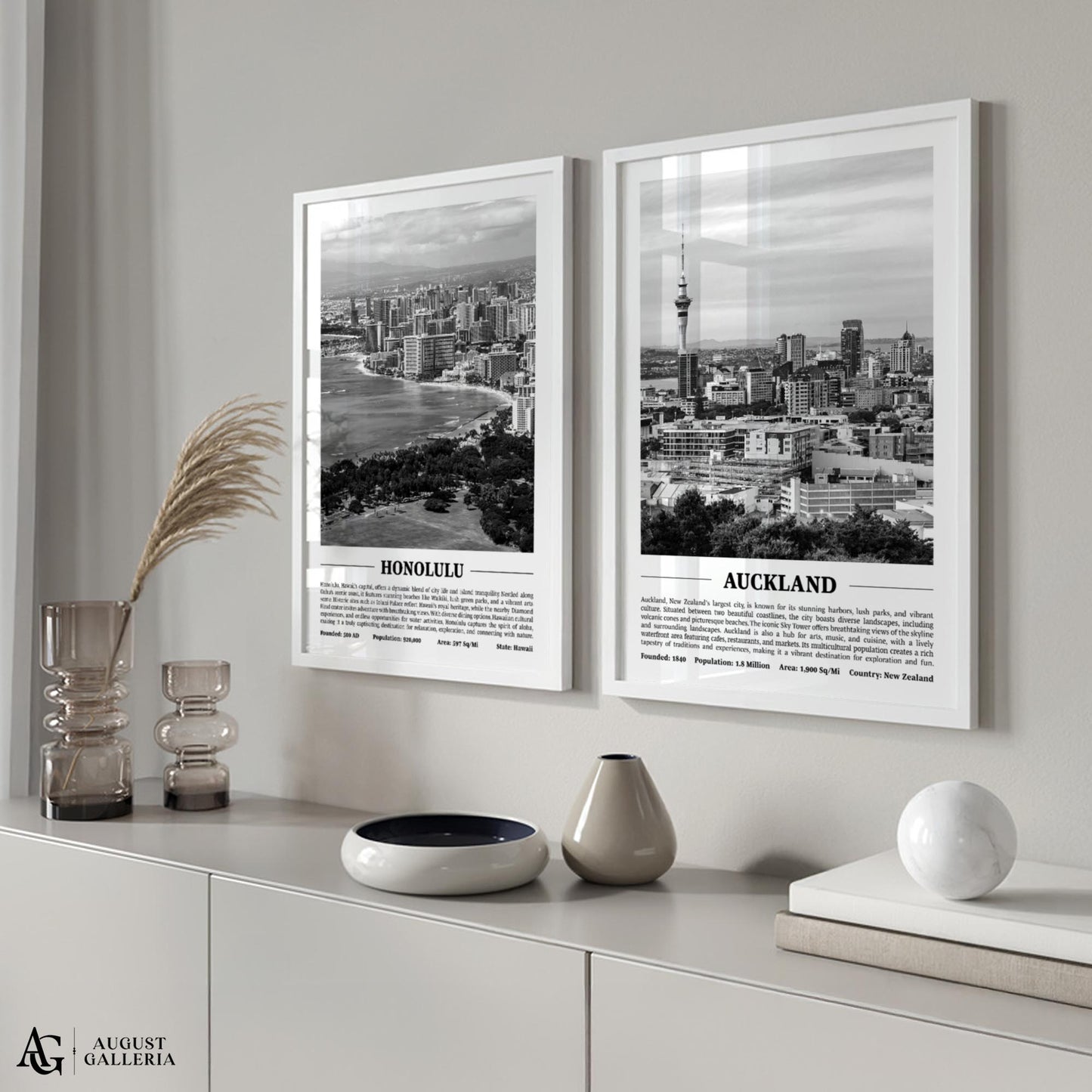 Auckland Black & White City Print