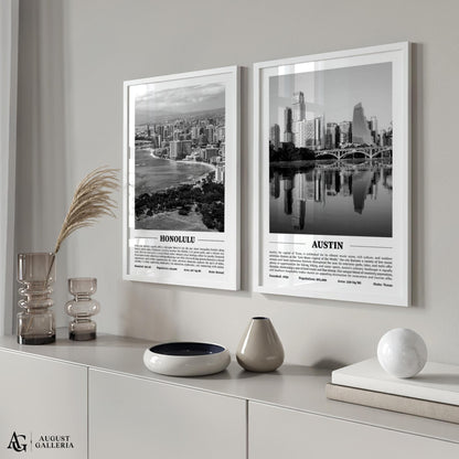 Austin Black & White City Print