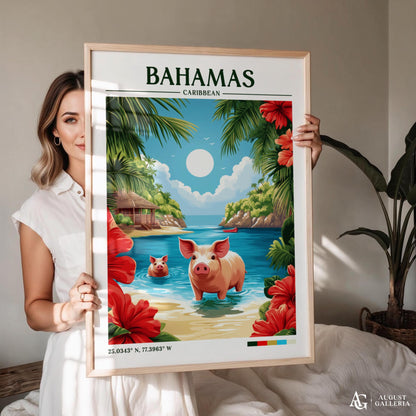Bahamas Caribbean Retro Travel Print