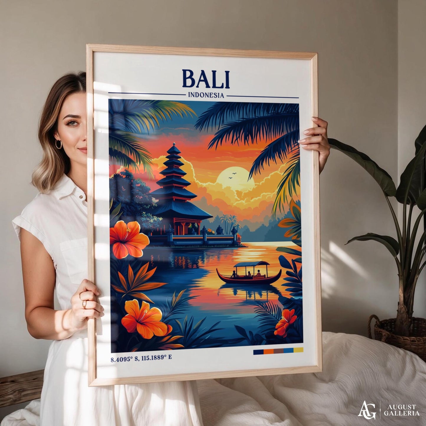 Bali Indonesia Retro Travel Print