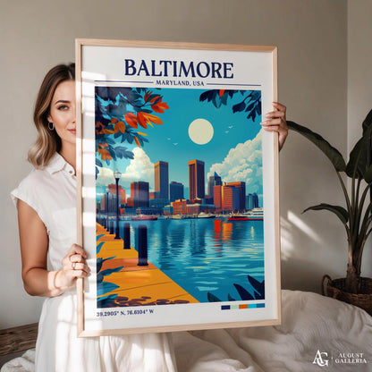 Baltimore Maryland Retro Travel Print