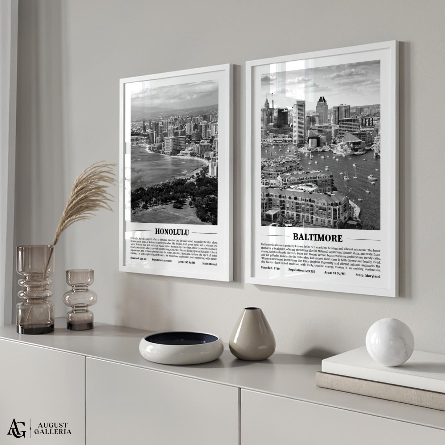 Baltimore Black & White City Print