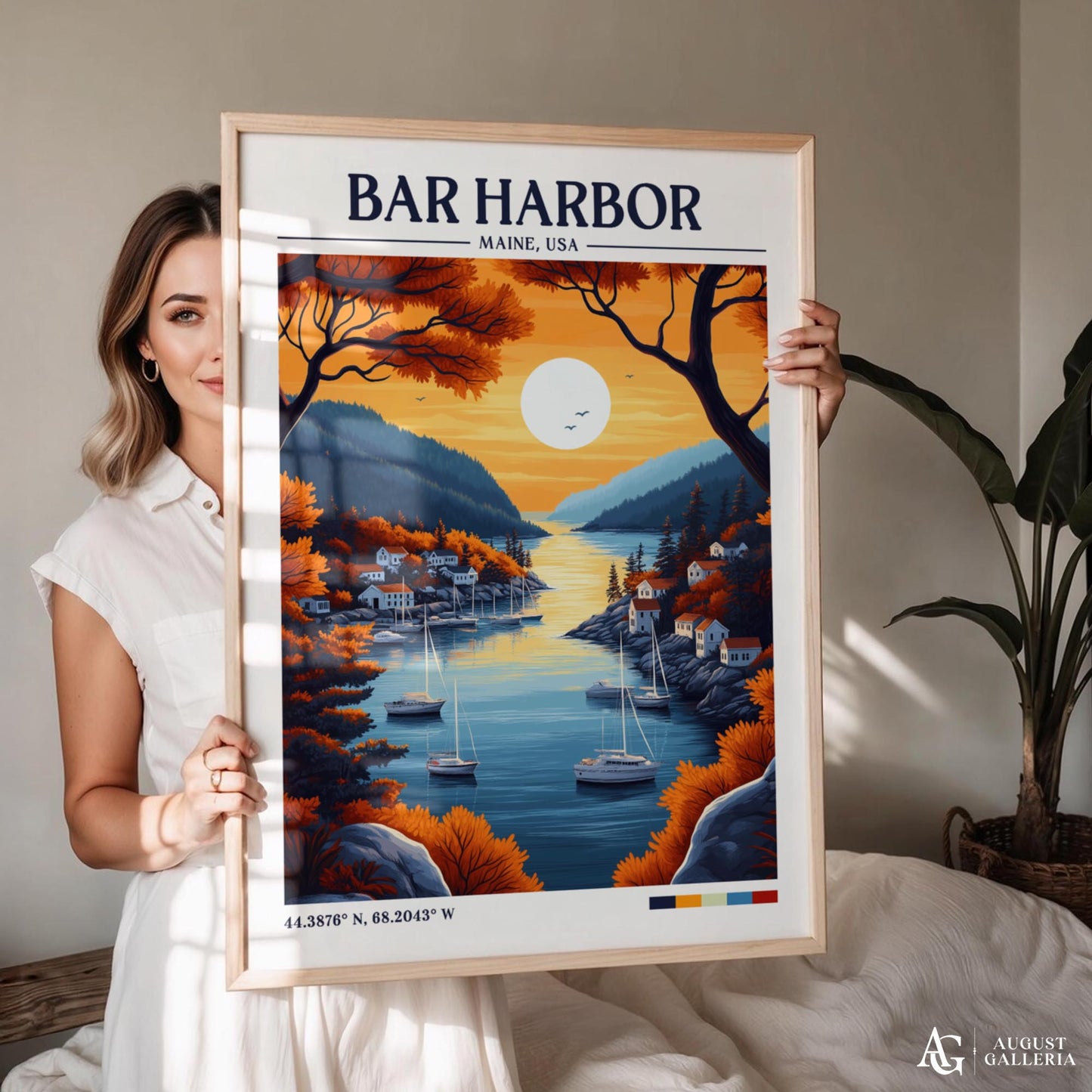 Bar Harbor Retro Travel Print