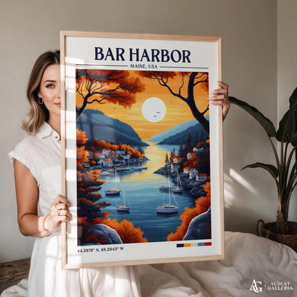 Bar Harbor Retro Travel Print