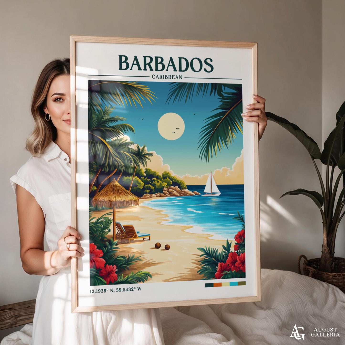 Barbados Caribbean Retro Travel Print