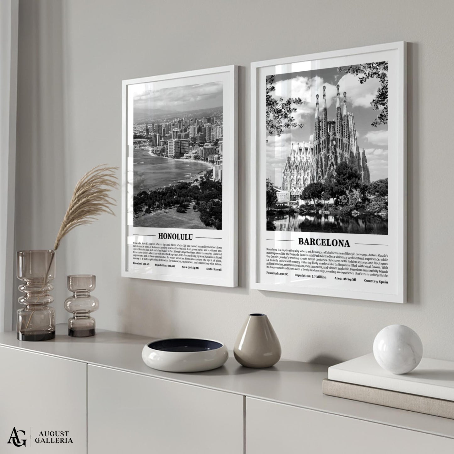 Barcelona Black & White City Print