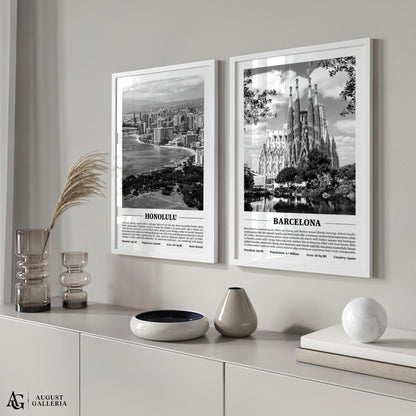 Barcelona Black & White City Print