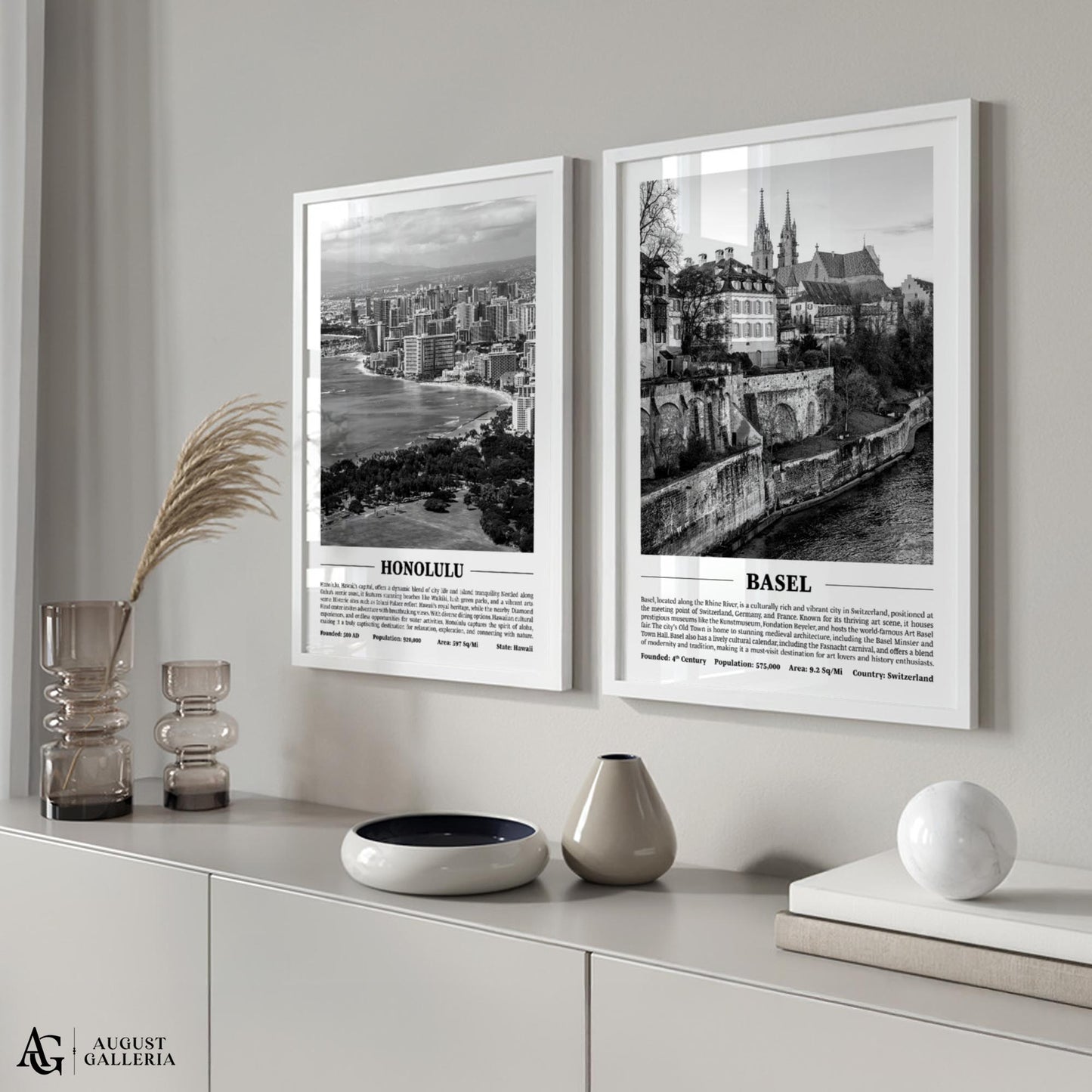 Basel Black & White City Print