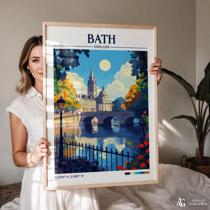 Bath England Retro Travel Print