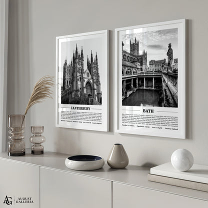 Bath Black & White City Print