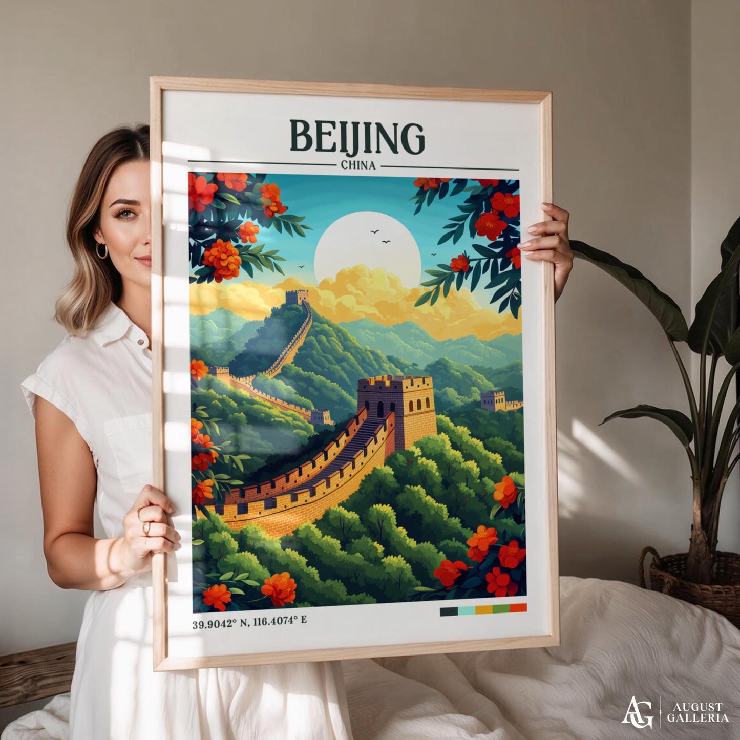 Beijing China Retro Travel Print