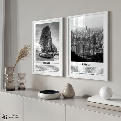 Beirut Black & White City Print