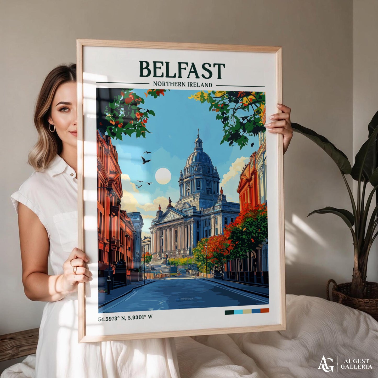 Belfast Northern Ireland Retro Travel Print