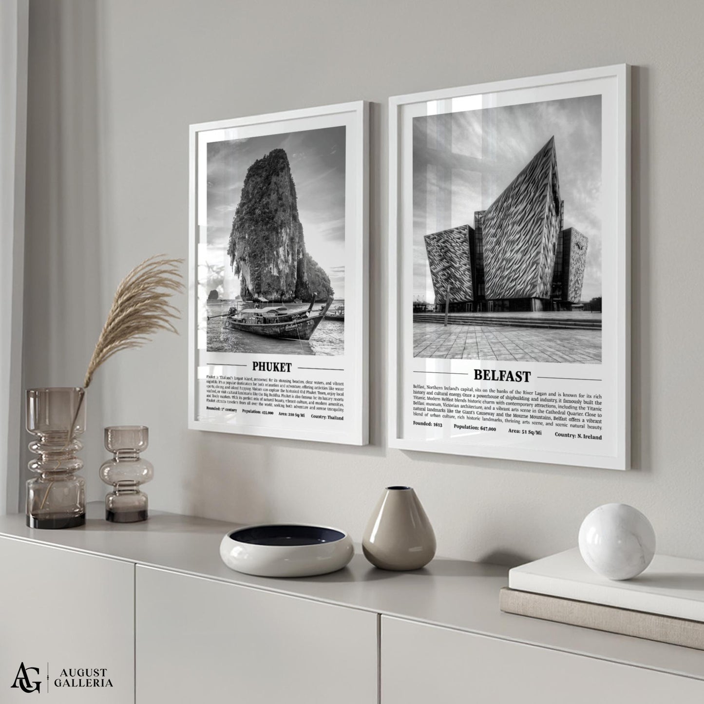 Belfast Black & White City Print