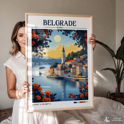 Belgrade Serbia Retro Travel Print