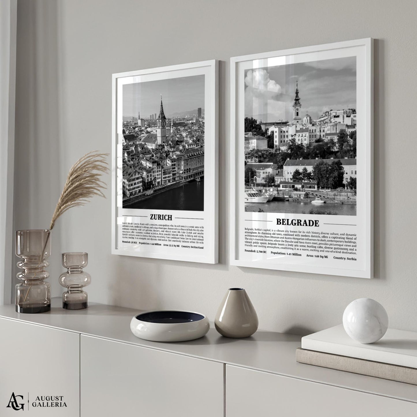 Belgrade Black & White City Print