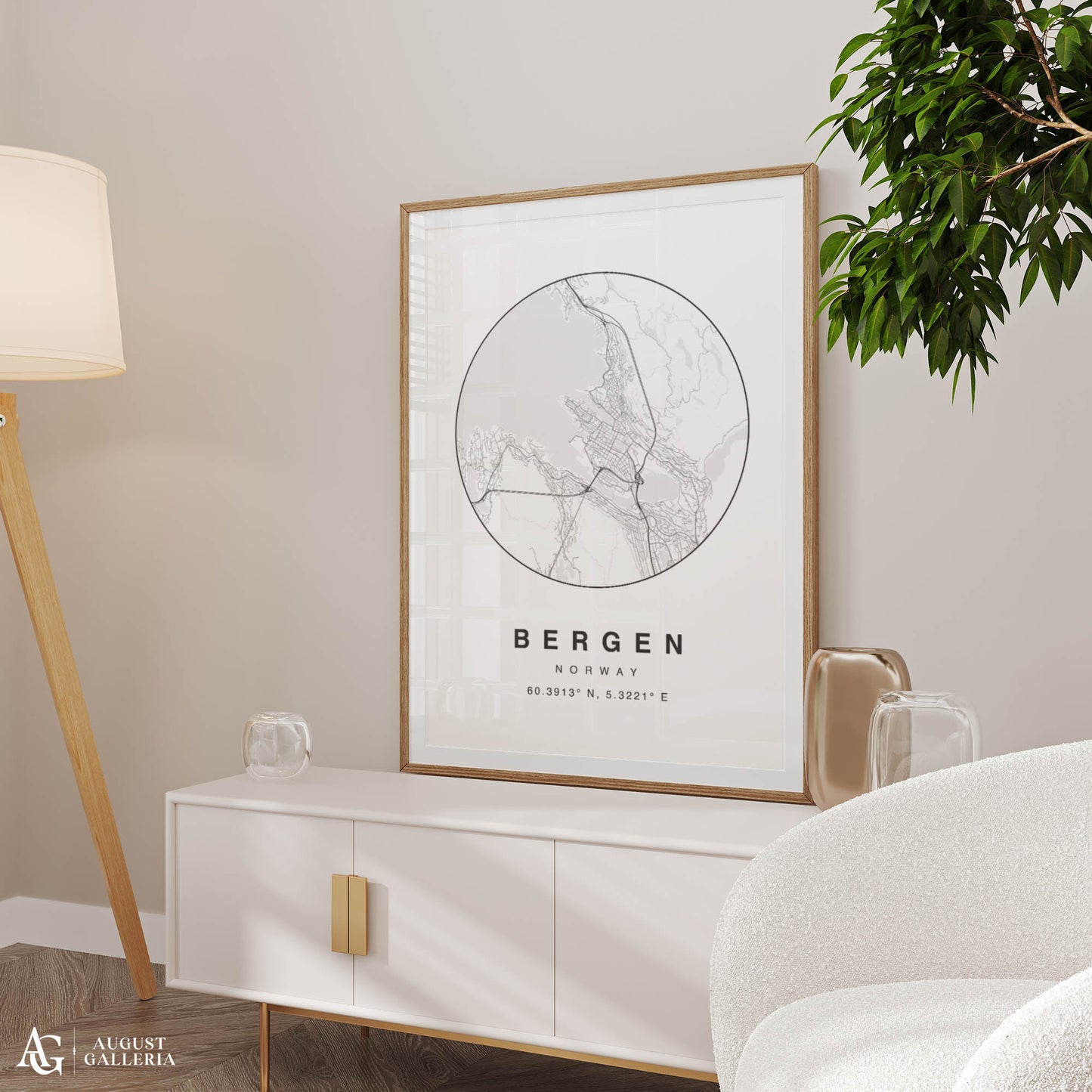 Bergen Minimalist Map
