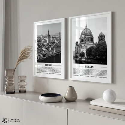 Berlin Black & White City Print