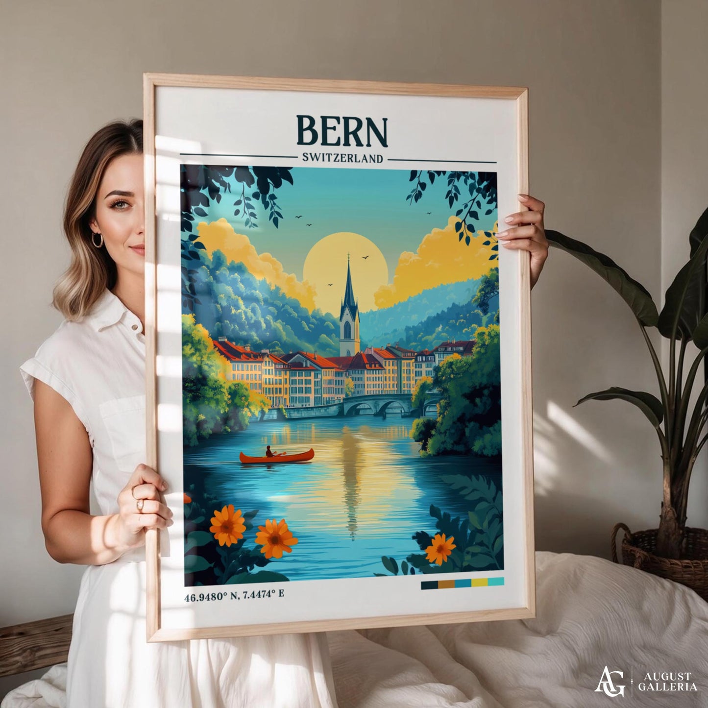 Bern Switzerland Retro Travel Print