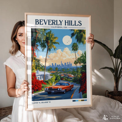 Beverly Hills Retro Travel Print