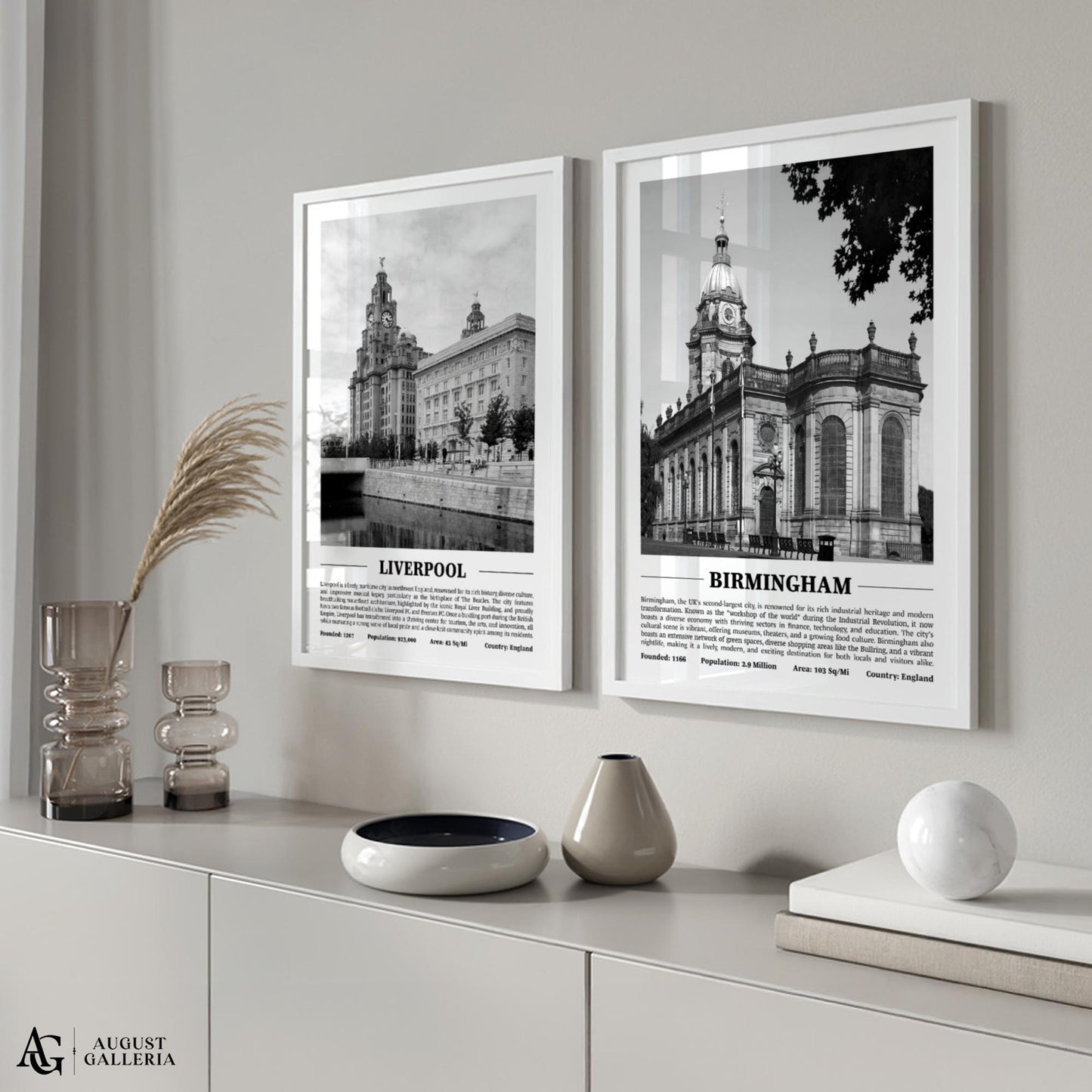 Birmingham Black & White City Print