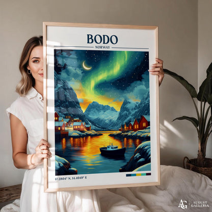 Bodo Norway Retro Travel Print