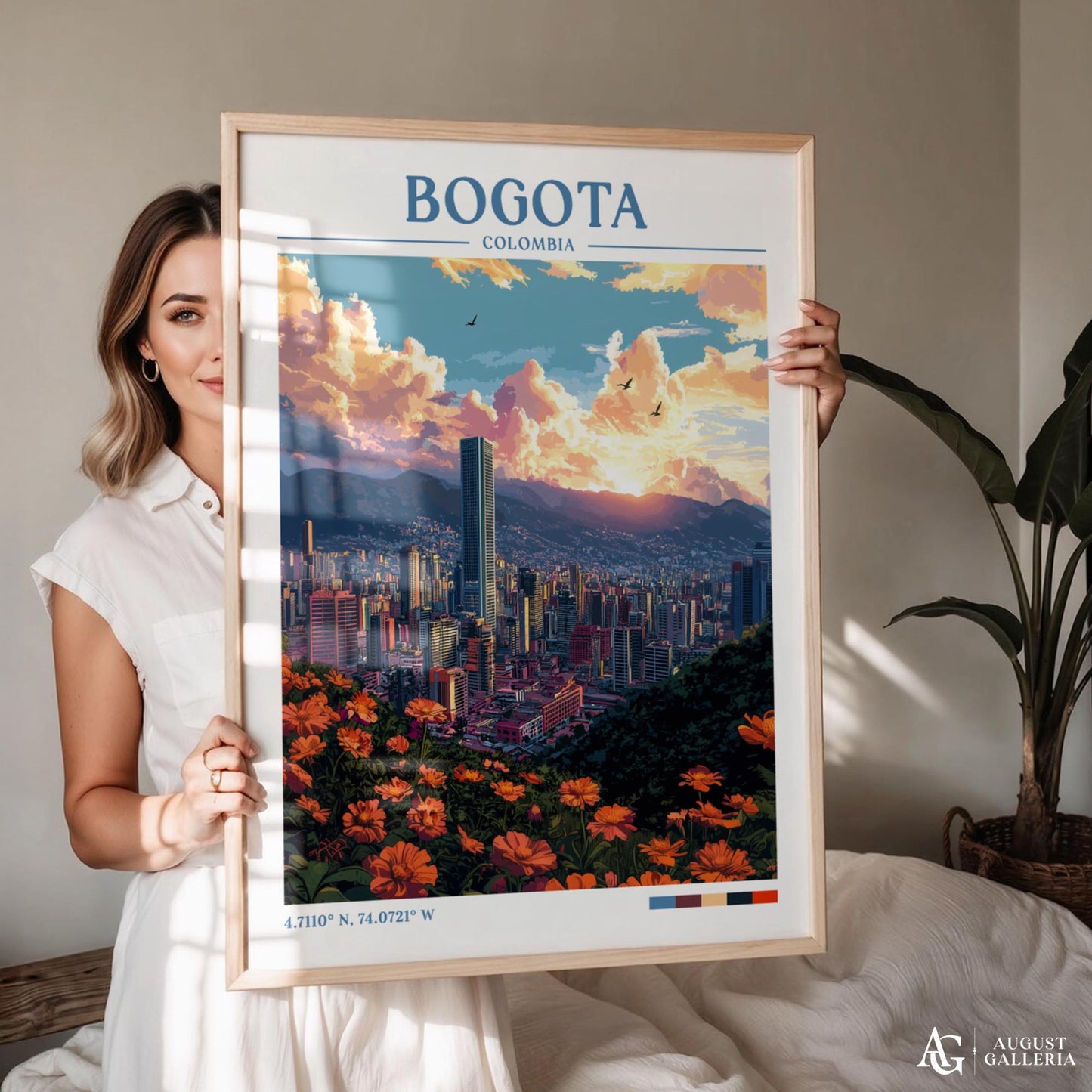 Bogota Colombia Retro Travel Print