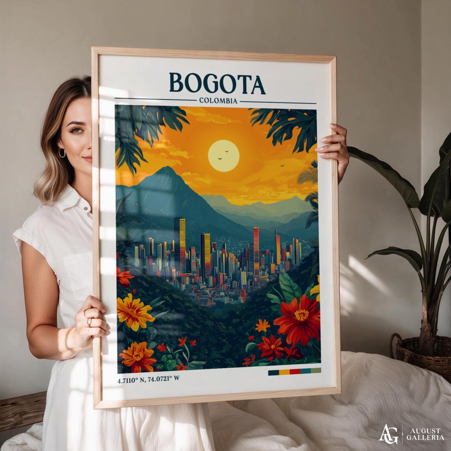 Bogota Colombia Retro Travel Print