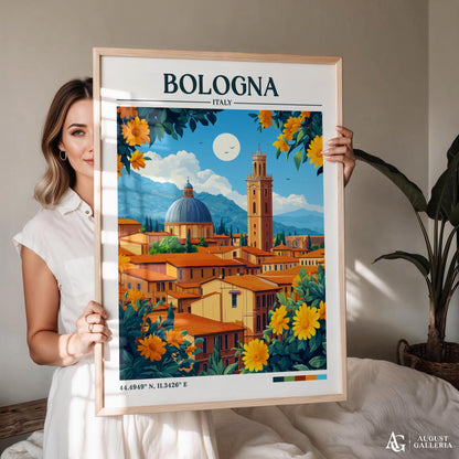 Bologna Italy Retro Travel Print