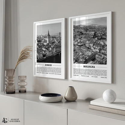 Bologna Black & White City Print