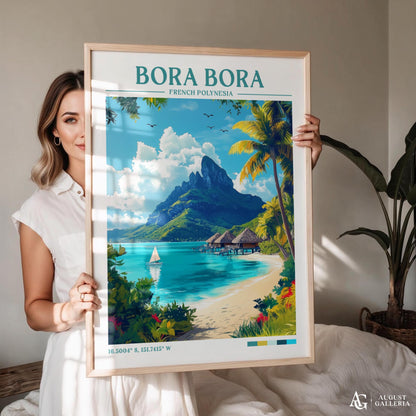Bora Bora Retro Travel Print