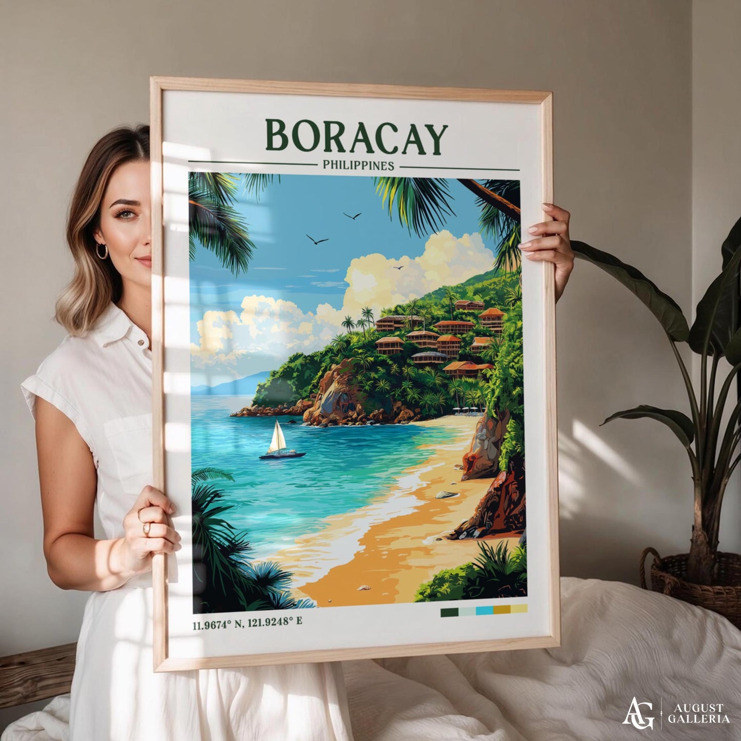Boracay Philippines Retro Travel Print