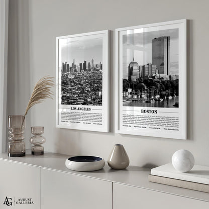 Boston Black & White City Print